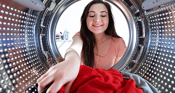 ...in a home you can feel good about. High efficiency washers use up to 40% less water.